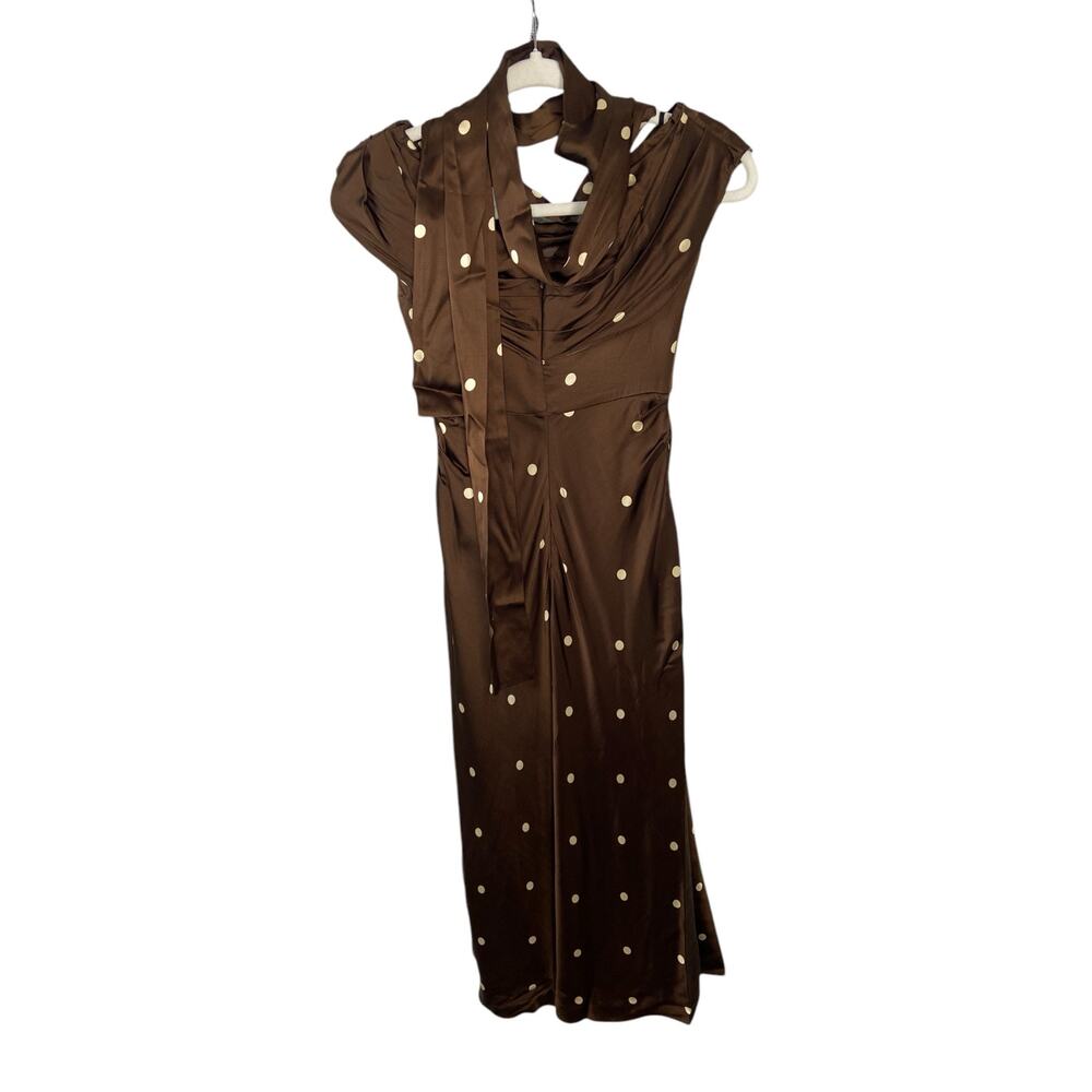 LPA Luisa Midi Dress Satin Polka Dot Retro Glam Formal Party Hoco Statement XXS - Picture 8 of 10